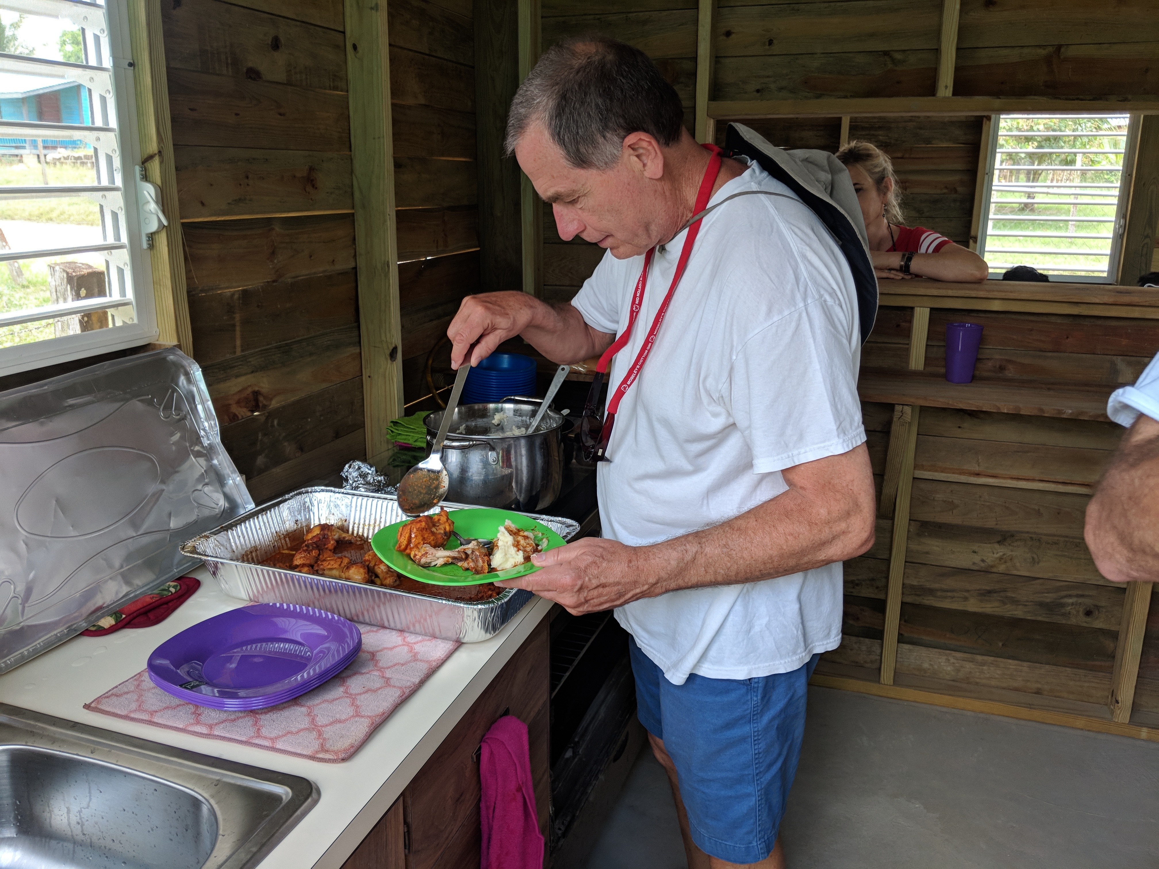 John Serving Food